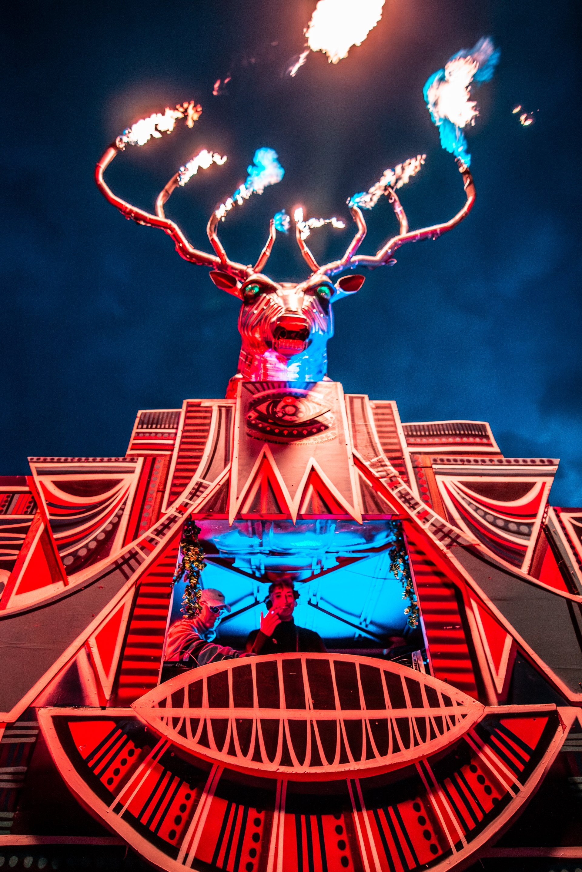 Portrait of a person at dusk during Rosa Festival